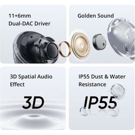 Realme Buds Air7 Pro Auriculares Sem Fios Bluetooth 5.4 com Cancelamento de Ruido, Microfone e IA