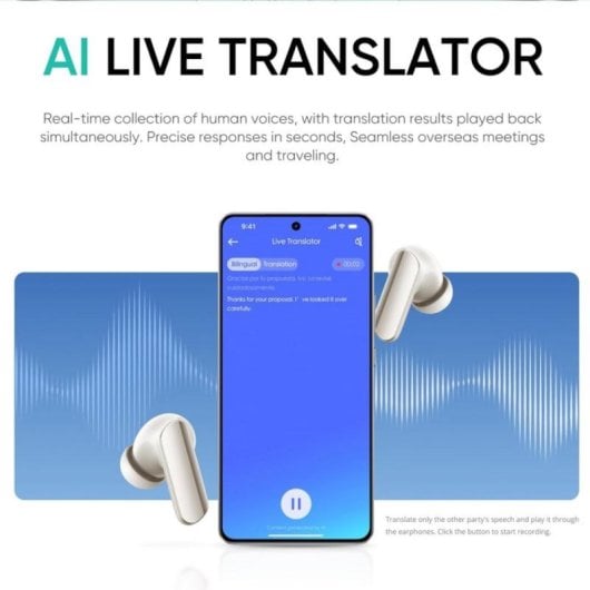 Realme Buds Air7 Pro Auriculares Sem Fios Bluetooth 5.4 com Cancelamento de Ruido, Microfone e IA