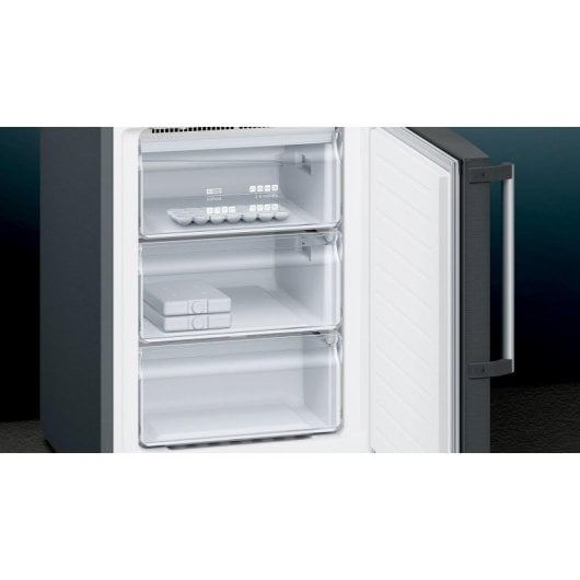 Frigorífico Siemens Combinado 204 cm 368L E Preto Inox LCD Smart Connect