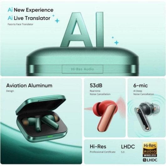 Auricolari Realme wireless Bluetooth 5.4 con Cancellazione del Rumore e Microfono IP55