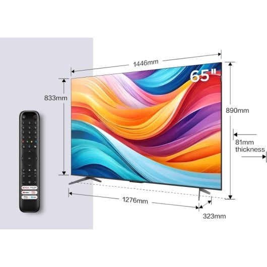 TV TCL QLED Pro 65T7B 65" 4K Ultra HD Smart TV WiFi HDR Google TV