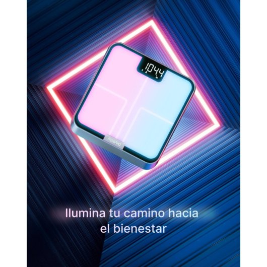 Báscula inteligente Renpho PEU-R-A017 Bluetooth LED multicolor precisión 160 kg