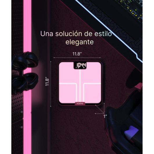 Báscula inteligente Renpho PEU-R-A017 Bluetooth LED multicolor precisión 160 kg
