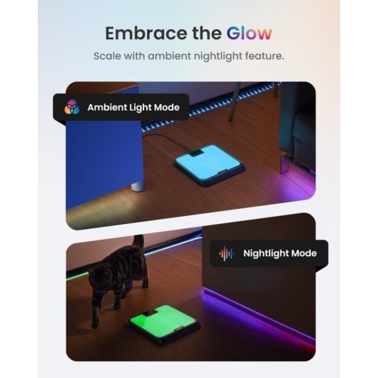 Personenwaage Renpho PEU-R-A017 Intelligent Bluetooth LED Multicolor Glas 160 kg Grau