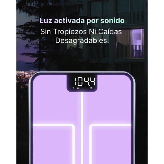 Báscula inteligente Renpho PEU-R-A017 Bluetooth LED multicolor precisión 160 kg