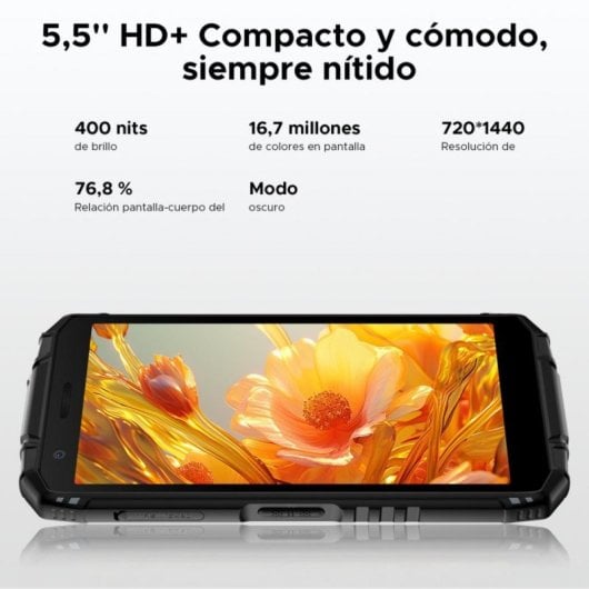 Smartphone DOOGEE Fire 3 Ultra 24GB RAM 256GB Rugerizado Android 15 Negro/Naranja