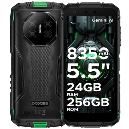 Smartphone DOOGEE Fire 3 Ultra 24GB RAM 256GB Rugerizado Android 15 Negro/Verde