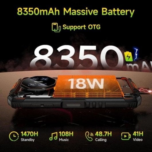 Smartphone DOOGEE Fire3 Pro 16GB RAM 128GB Dual SIM Rugerizado IP68 NFC Negro/Naranja