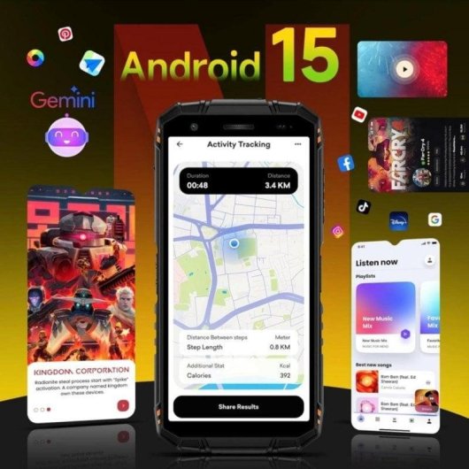 Doogee Fire3 Pro 4G 4GB 128GB 5.5" Preto/Verde Rugerizado
