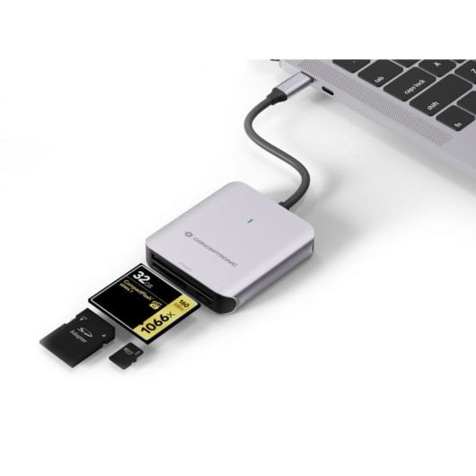 Multilector de Tarjetas Conceptronic BIAN09G 3-in-1 CF/MicroSD/SD USB 3.2 Gen2 10000Mbit/s Gris