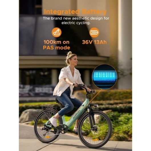 E-Bike HillMiles MileCity 1 250W 36V 13Ah herausnehmbarer Akku IP65 26x1,95"