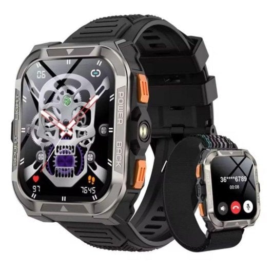 Blackview W80 PRO Bluetooth 5.3 GPS 49mm TFT Preto Grande Resistência à Água 1ATM