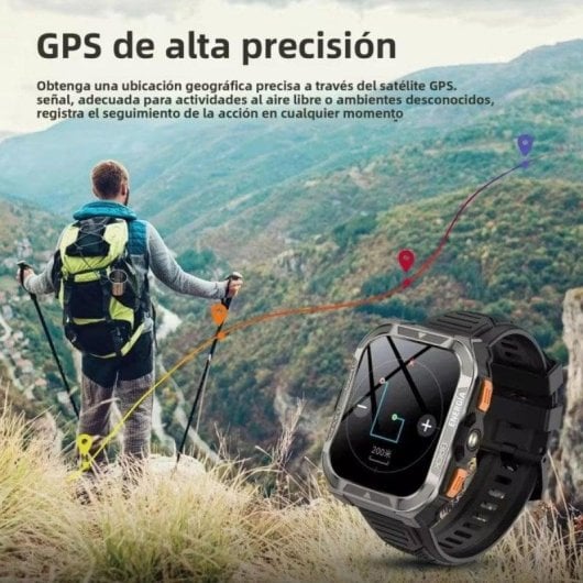 Blackview W80 PRO Bluetooth 5.3 GPS 49mm TFT Preto Grande Resistência à Água 1ATM
