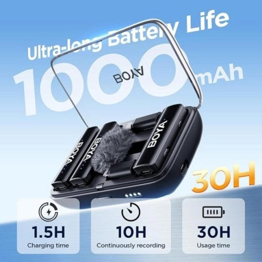 BOYA BOYALINK 2 Microfone Sem Fios 3-em-1 Omnidirecional USB-C/TRS com Cancelamento de Ruido