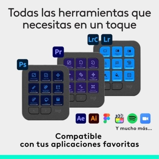 Teclado Logitech MX Creative Console 9 teclas LCD personalizables Dial Bluetooth USB Grafito