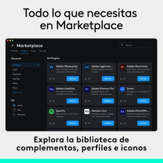 Teclado Logitech MX Creative Console 9 teclas LCD personalizables Dial Bluetooth USB Grafito