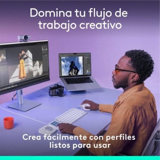 Teclado Logitech MX Creative Console 9 teclas LCD personalizables Bluetooth USB Gris