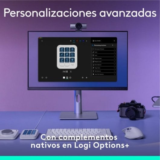Teclado Logitech MX Creative Console 9 teclas LCD personalizables Bluetooth USB Gris