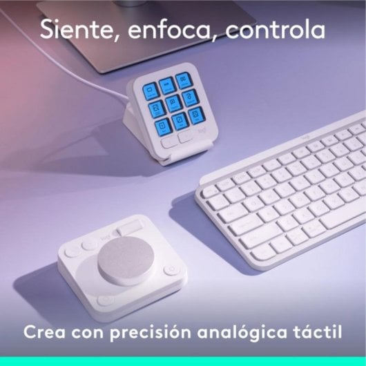 Teclado Logitech MX Creative Console 9 teclas LCD personalizables Bluetooth USB Gris