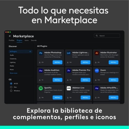 Teclado Logitech MX Creative Console 9 teclas LCD personalizables Bluetooth USB Gris