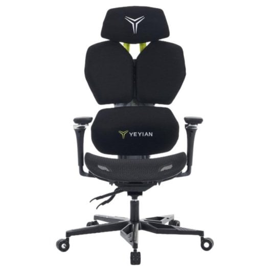 Silla ergonómica Gamer YAR-GAOME-M1 negra y gris soporte lumbar 4D reclinable