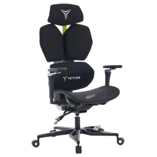 Silla ergonómica Gamer YAR-GAOME-M1 negra y gris soporte lumbar 4D reclinable