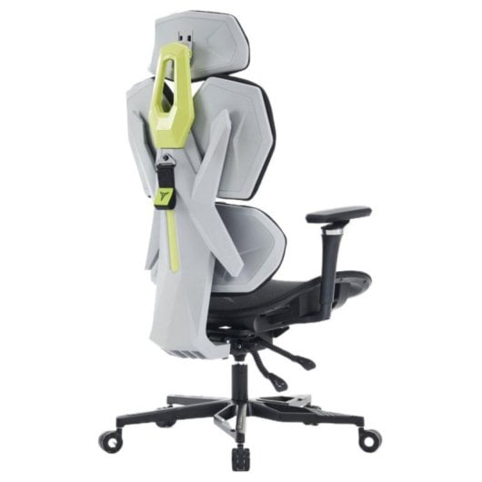 Silla ergonómica Gamer YAR-GAOME-M1 negra y gris soporte lumbar 4D reclinable