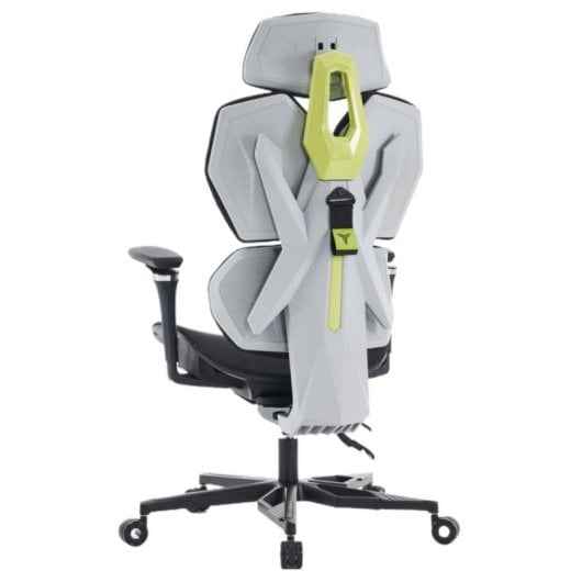 Silla ergonómica Gamer YAR-GAOME-M1 negra y gris soporte lumbar 4D reclinable