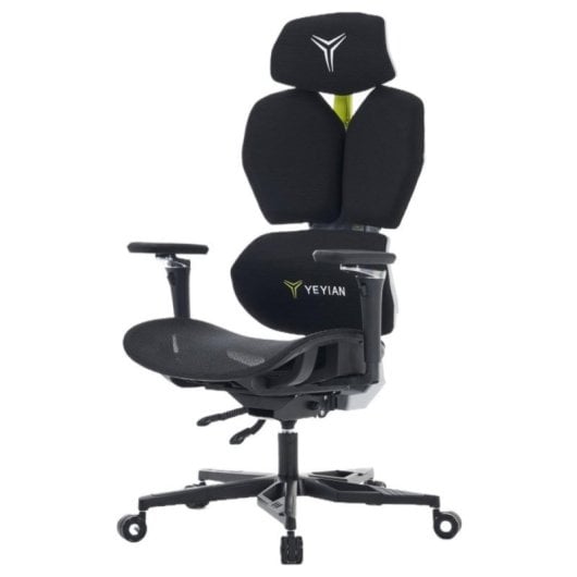 Silla ergonómica Gamer YAR-GAOME-M1 negra y gris soporte lumbar 4D reclinable