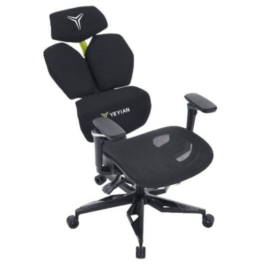 Silla ergonómica Gamer YAR-GAOME-M1 negra y gris soporte lumbar 4D reclinable