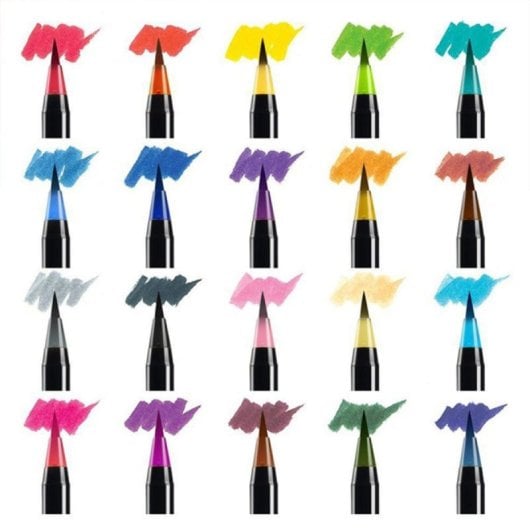 Conjunto de Marcadores Brush Pen 20+1 Nylon Flexível Acuarelável com Misturador de Água