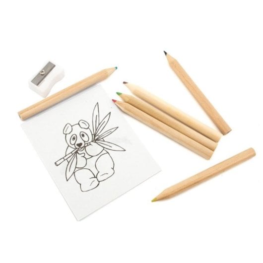 Set coloriage Figgy 8 pièces bloc à colorier 6 crayons cylindriques mines couleurs