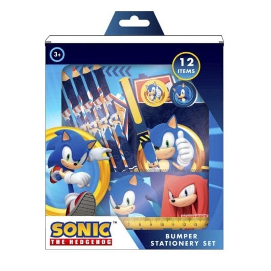 Set de papeterie Sonic carnet A5 étui crayons stylo gomme règle taille-crayon
