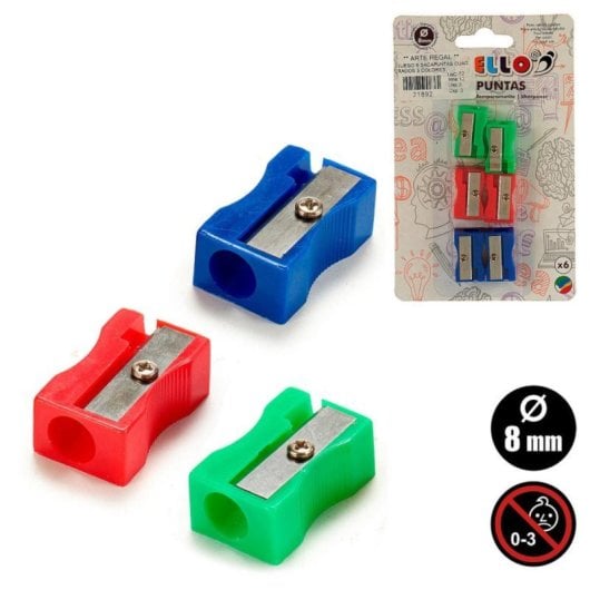 Afiador PVC Termoplástico 3 Cores Sortidas Jogo 6 Unidades