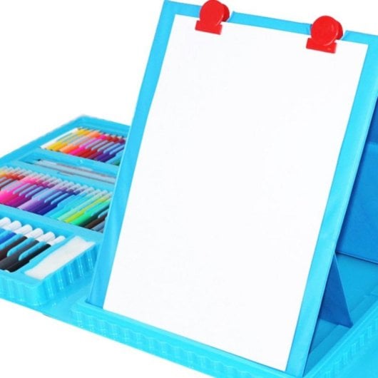 Conjunto Completo de Pintura com 208 Peças com Cavalete e Acessórios