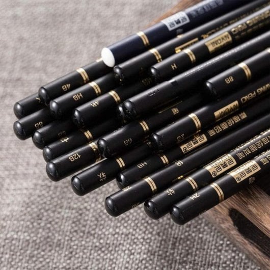 Conjunto Profissional Desenho 29 Peças Lápis Esboço e Carvão Alta Qualidade