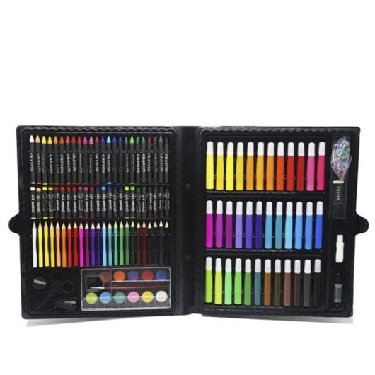 Conjunto de Pintura 150 Peças Infantil Maleta Portátil Material Lavável e Seguro