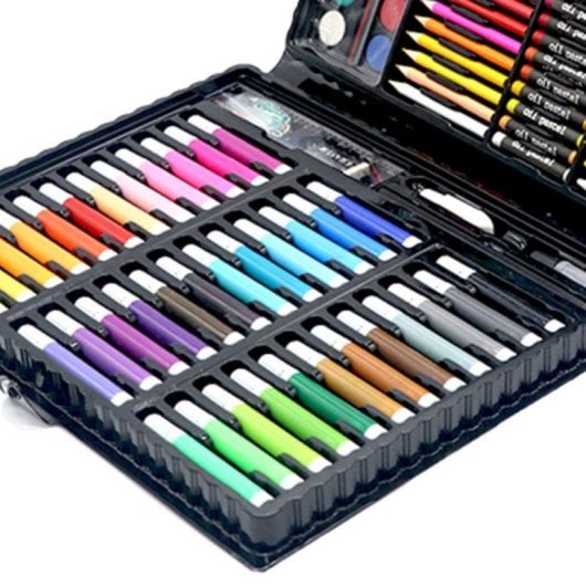 Conjunto de Pintura 150 Peças Infantil Maleta Portátil Material Lavável e Seguro