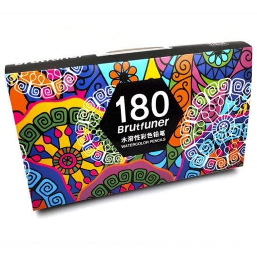 Crayon aquarellable professionnel 180 couleurs Bois Naturel Pointe Solide