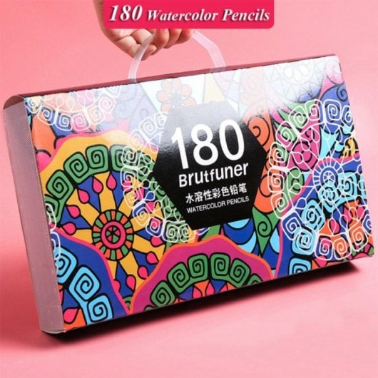 Crayon aquarellable professionnel 180 couleurs Bois Naturel Pointe Solide