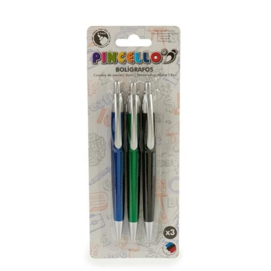 Caneta Clip Metal 3 Cores Design Elegante Jogo 3 Unidades