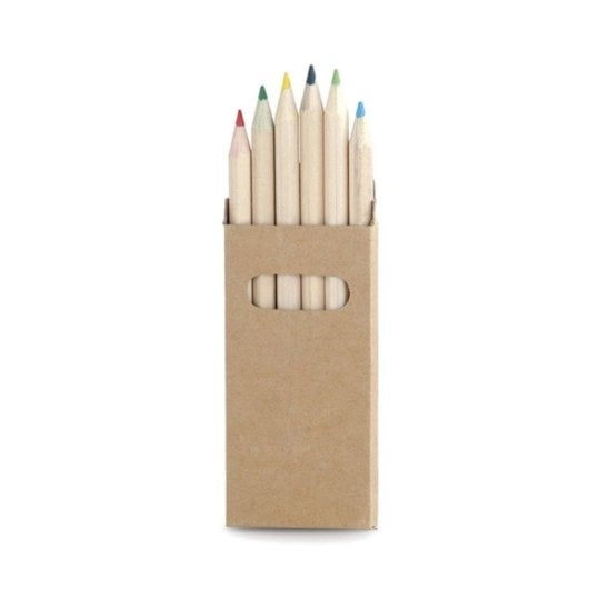 Crayon en bois Set Girls 6 couleurs finition naturelle