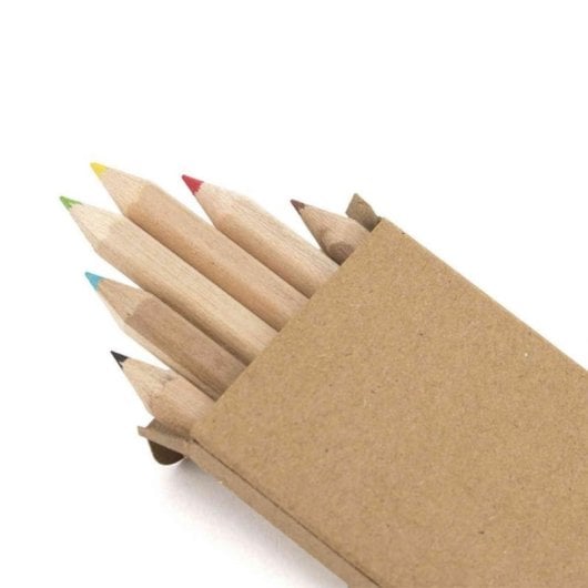 Crayon en bois Set Girls 6 couleurs finition naturelle