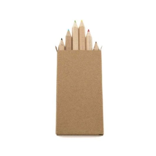 Crayon en bois Set Girls 6 couleurs finition naturelle