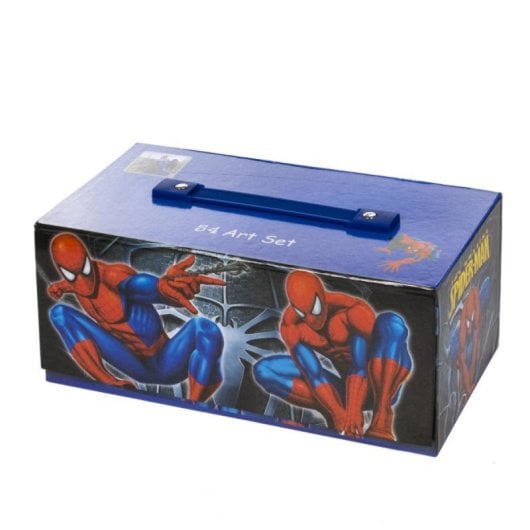Conjunto de pintura Spiderman 54 peças maleta com gavetas termoplástico