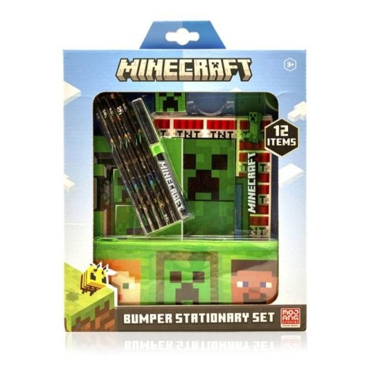 Set de papeterie Minecraft carnet A5 trousse crayons couleur règles gomme taille-crayon
