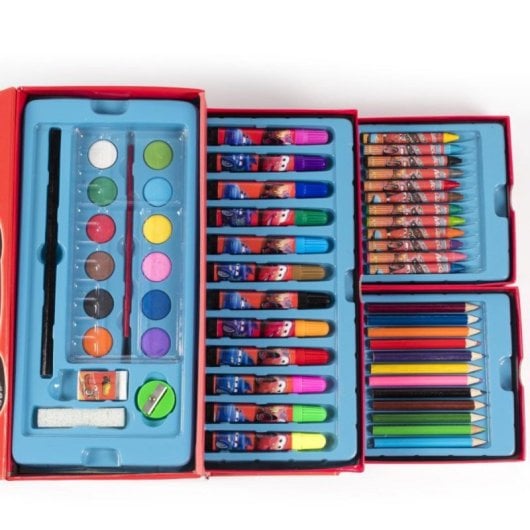 Conjunto de Pintura Disney Cars Maleta 54 Peças Organizadores Termoplástico