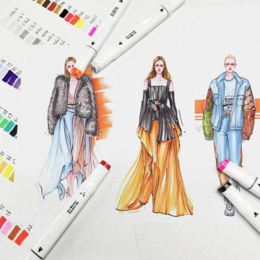 Filzstift Set 80-teilig Doppelspitze Tragetasche Vielseitige Farben