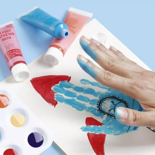 Peinture acrylique pour doigts Set 12 couleurs Non toxique Lavable Enfants Accessoires