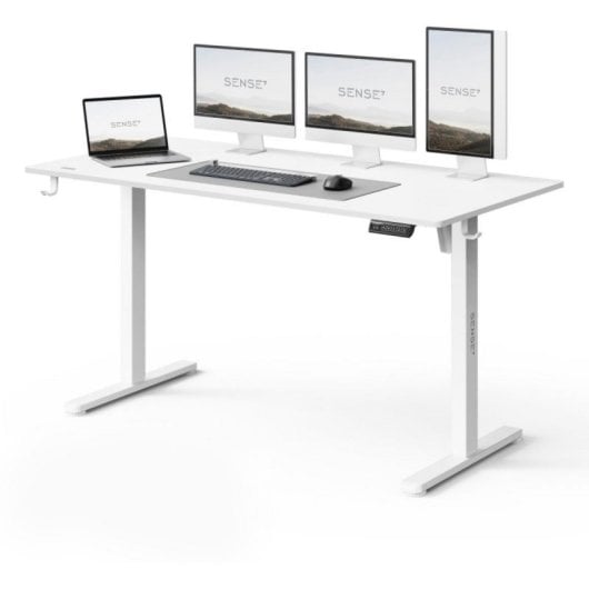 Escritorio SENSE7 NOJO Light 140x70 cm ajuste altura eléctrico panel LED 70 kg